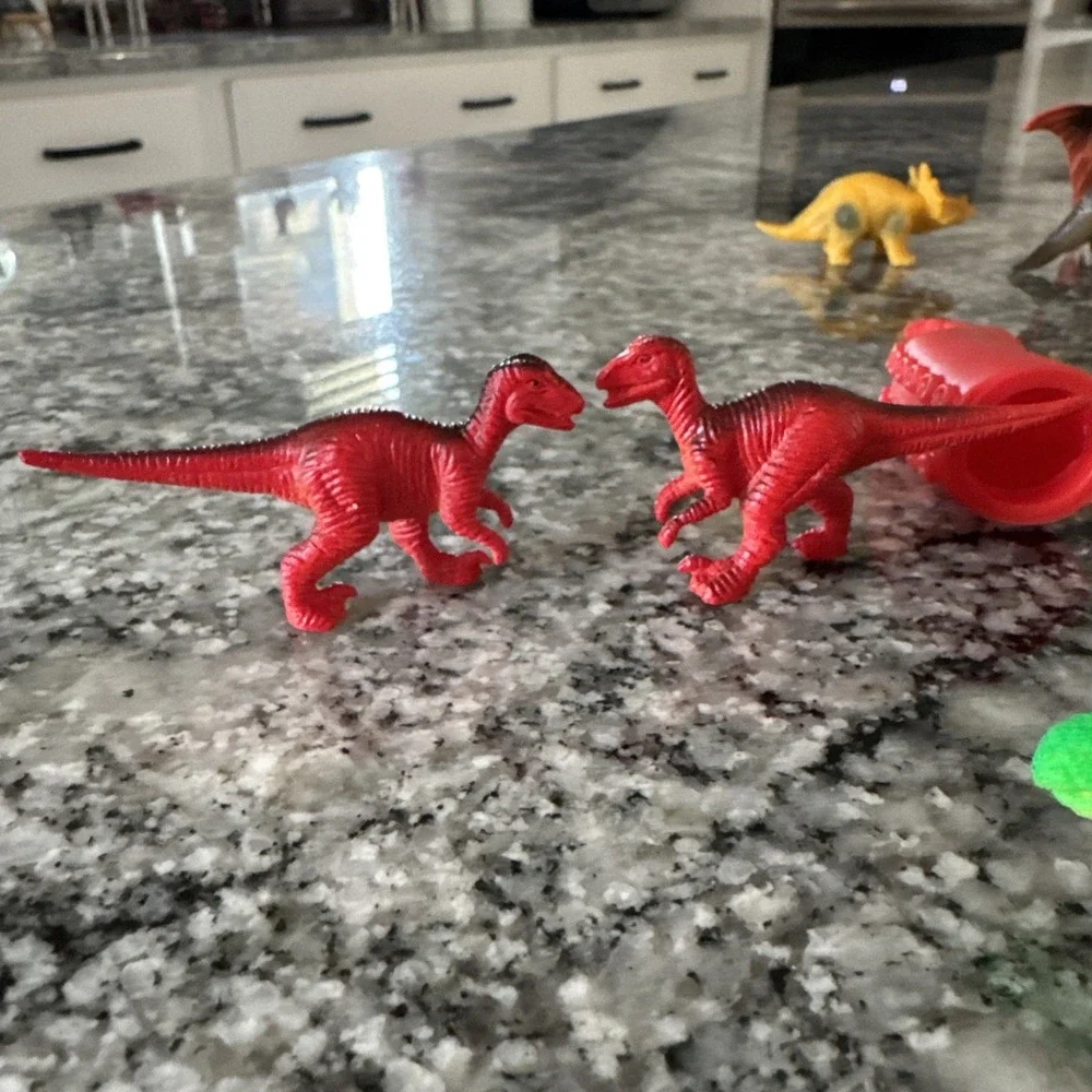 Lot of 15 Dinosaur Figures & Sea Creatures w/‎ Squid Finger Toys Mixed Set